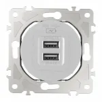Розетка USB 2.1А+1А 202.46-1.silver от ImperiumLoft