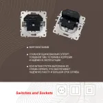 Розетка с заземлением, шторками + USB, 16A 250V, USB DC 5V 2.1A 203.47-1.white от ImperiumLoft