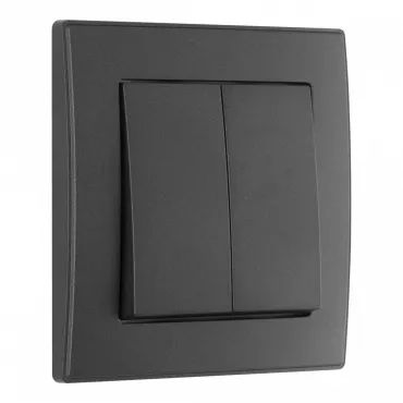Выключатель двухклавишный с рамкой Arte Milano SET06-1-30-2 black
