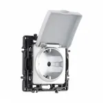 Розетка с заземлением, шторками и защитной крышкой, 16A 250V 217.41-1.silver от ImperiumLoft