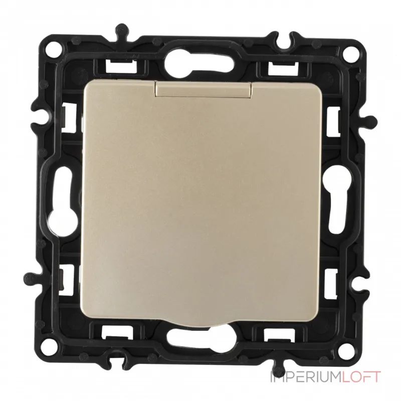 Розетка с заземлением, шторками и защитной крышкой, 16A 250V 217.41-1.shampan от ImperiumLoft