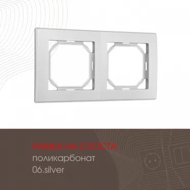 Рамка из поликарбоната на 2 поста 503.06-2.silver