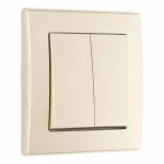 Выключатель двухклавишный с рамкой Arte Milano SET06-1-30-2 shampan от ImperiumLoft