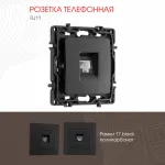 Розетка телефонная, RJ11 217.51-1.black от ImperiumLoft