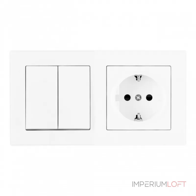 Выключатель двухклавишный с розеткой, заземлением, шторками Arte Milano SET06-2-30-2-40-1 white от ImperiumLoft Выключатель двухклавишный с розеткой, заземлением, шторками Arte Milano SET06-2-30-2-40-1 white от ImperiumLoft