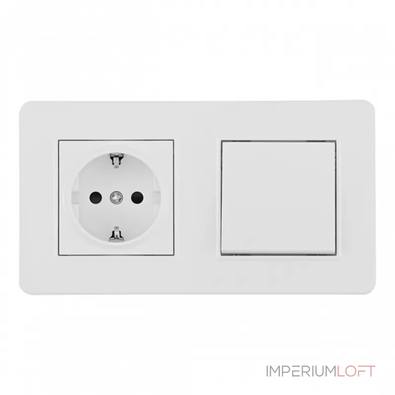 Выключатель одноклавишный с розеткой, заземлением, шторками Arte Milano SET16-2-40-1-30-1 white от ImperiumLoft Выключатель одноклавишный с розеткой, заземлением, шторками Arte Milano SET16-2-40-1-30-1 white от ImperiumLoft