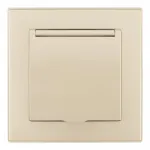 Комплект розетки с заземлением и шторками Arte Milano SET06-1-41-1 shampan от ImperiumLoft