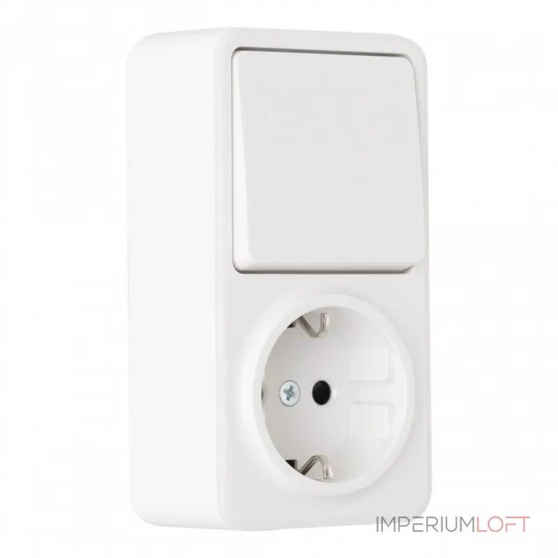 Розетка с заземлением и шторками + выключатель одноклавишный, 10AX 250V, 16A 250V 310.52-1.white от ImperiumLoft Розетка с заземлением и шторками + выключатель одноклавишный, 10AX 250V, 16A 250V 310.52-1.white от ImperiumLoft