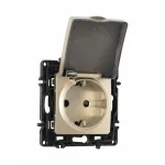 Розетка с заземлением, шторками и защитной крышкой, 16A 250V 217.41-1.shampan от ImperiumLoft