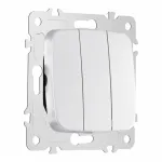 Выключатель трёхклавишный, 10AX 250V 205.30-3.silver от ImperiumLoft