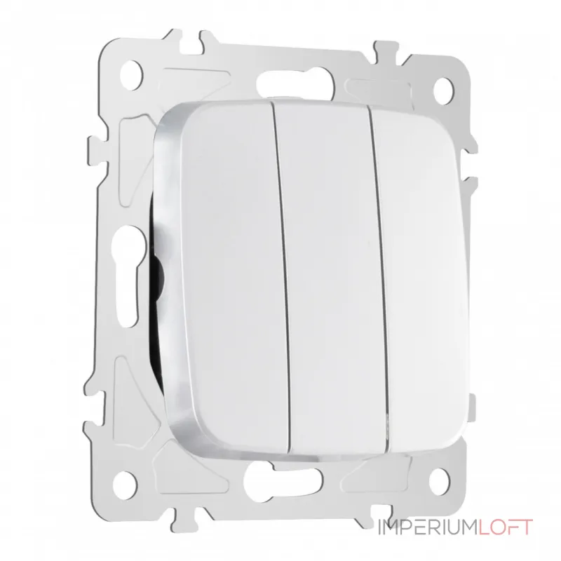 Выключатель трёхклавишный, 10AX 250V 205.30-3.silver от ImperiumLoft