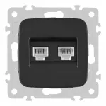 Розетка телефонная RJ11 + компьютерная RJ45 205.44-1.black от ImperiumLoft