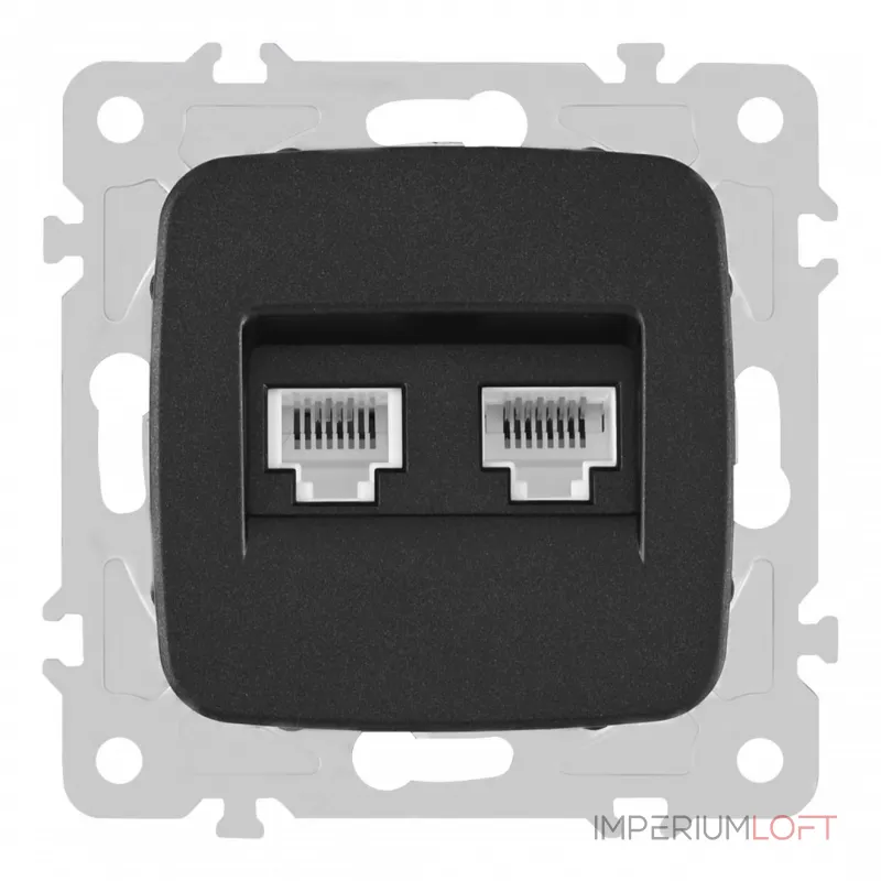 Розетка телефонная RJ11 + компьютерная RJ45 205.44-1.black от ImperiumLoft Розетка телефонная RJ11 + компьютерная RJ45 205.44-1.black от ImperiumLoft