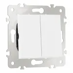 Выключатель двухклавишный проходной (на 2 направления), 10AX 250V 203.32-2.white от ImperiumLoft