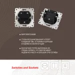 Выключатель двухклавишный с рамкой Arte Milano SET06-1-30-2 shampan от ImperiumLoft