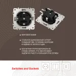 Розетка с заземлением, шторками и защитной крышкой, 16A 250V 202.41-1.black от ImperiumLoft