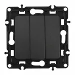 Выключатель трёхклавишный, 10AX 250V 217.30-3.black от ImperiumLoft