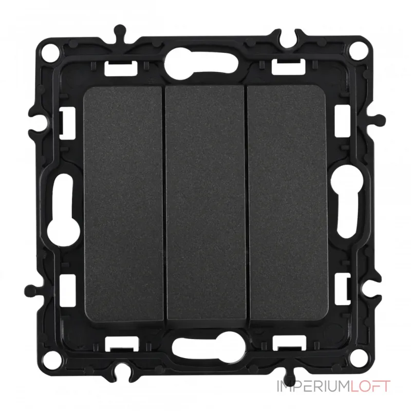 Выключатель трёхклавишный, 10AX 250V 217.30-3.black от ImperiumLoft