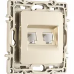 Розетка телефонная RJ11 + компьютерная RJ45 217.44-1.shampan от ImperiumLoft