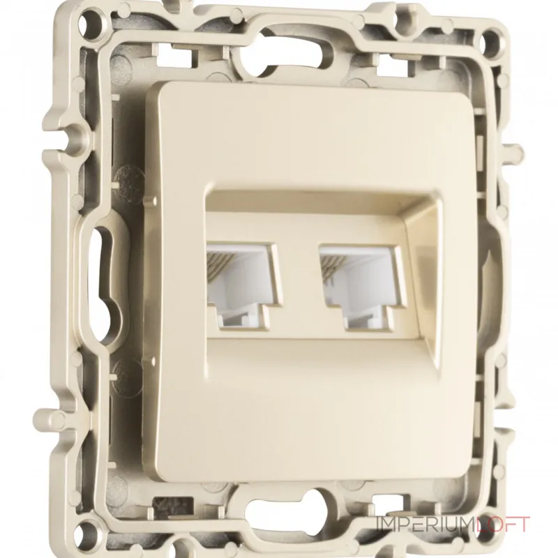 Розетка телефонная RJ11 + компьютерная RJ45 217.44-1.shampan от ImperiumLoft Розетка телефонная RJ11 + компьютерная RJ45 217.44-1.shampan от ImperiumLoft