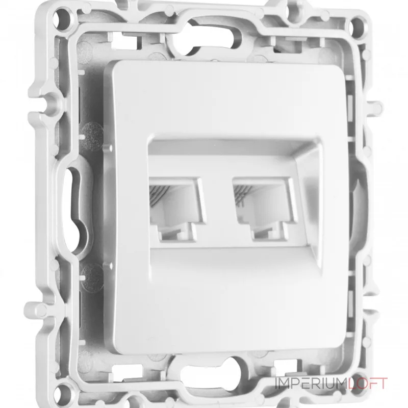 Розетка телефонная RJ11 + компьютерная RJ45 217.44-1.silver от ImperiumLoft