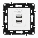 Розетка USB 2.1А+1А 217.46-1.white от ImperiumLoft