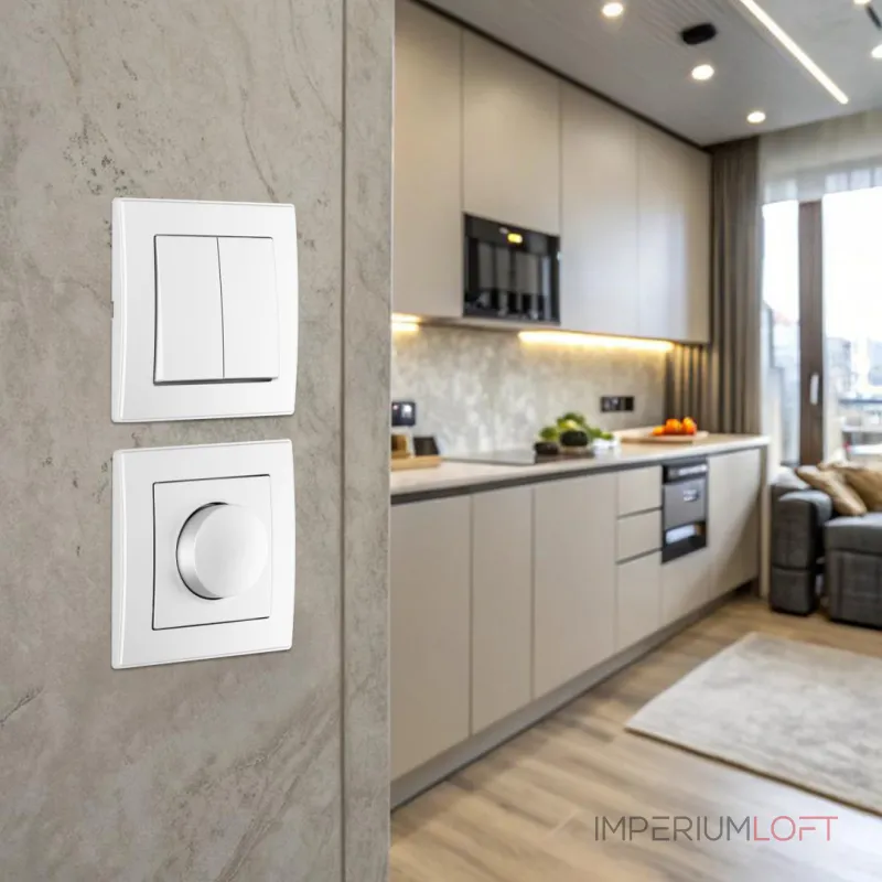 Комплект - диммер 500W с рамкой однопостовой Arte Milano SET06-1-48-1 silver от ImperiumLoft