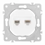 Розетка телефонная RJ11 + интернет RJ45 202.44-1.white от ImperiumLoft