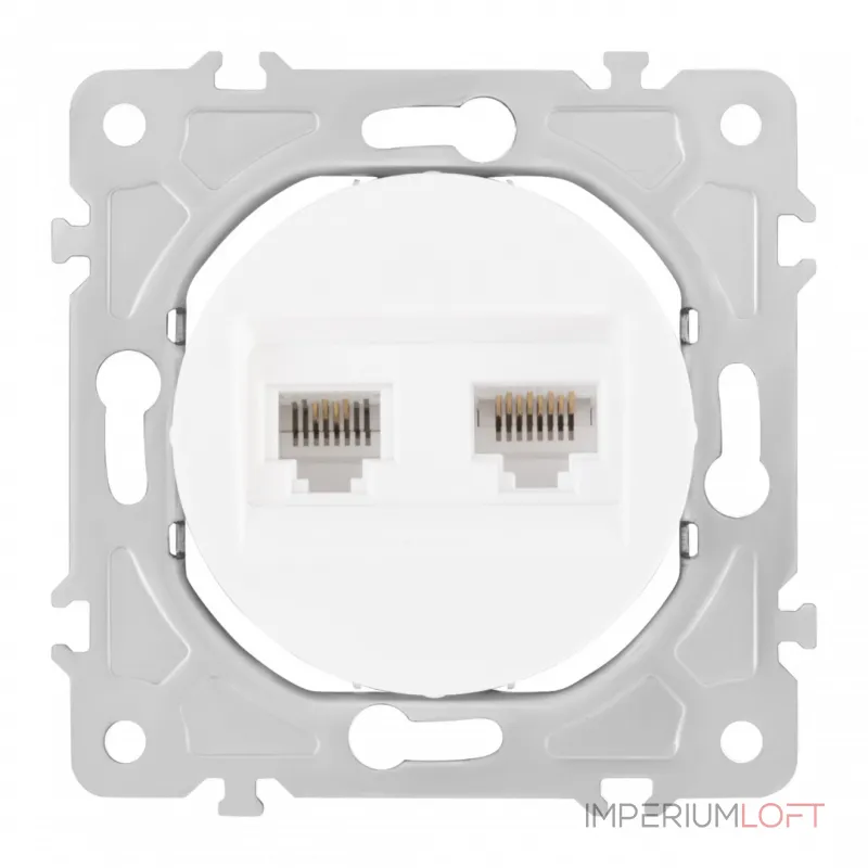 Розетка телефонная RJ11 + интернет RJ45 202.44-1.white от ImperiumLoft Розетка телефонная RJ11 + интернет RJ45 202.44-1.white от ImperiumLoft