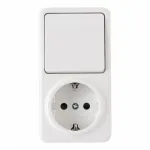 Розетка с заземлением и шторками + выключатель одноклавишный, 10AX 250V, 16A 250V 310.52-1.white от ImperiumLoft