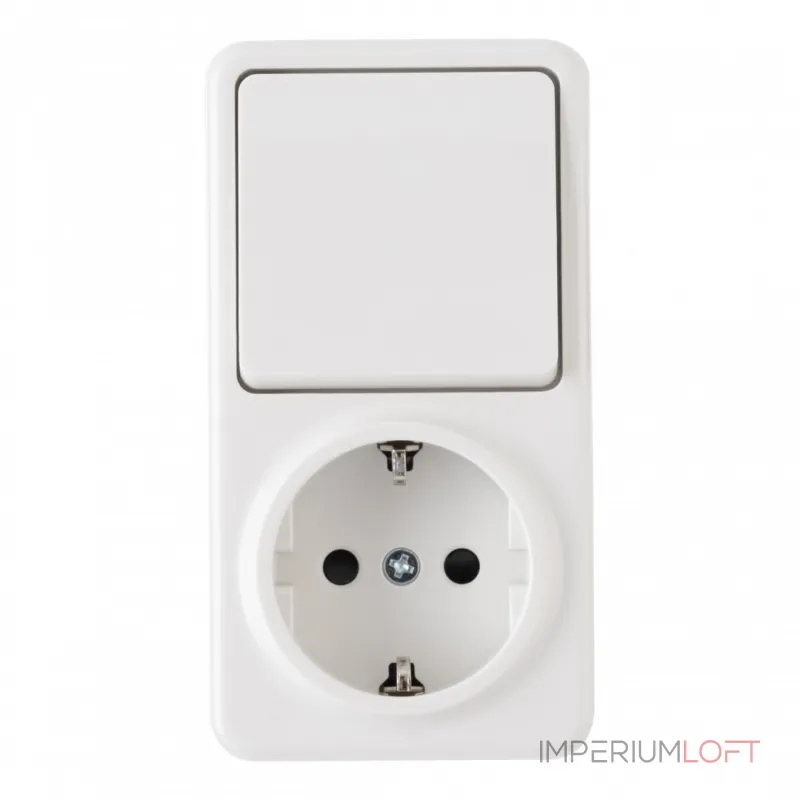 Розетка с заземлением и шторками + выключатель одноклавишный, 10AX 250V, 16A 250V 310.52-1.white от ImperiumLoft Розетка с заземлением и шторками + выключатель одноклавишный, 10AX 250V, 16A 250V 310.52-1.white от ImperiumLoft