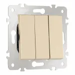 Выключатель трёхклавишный, 10AX 250V 203.30-3.shampan от ImperiumLoft