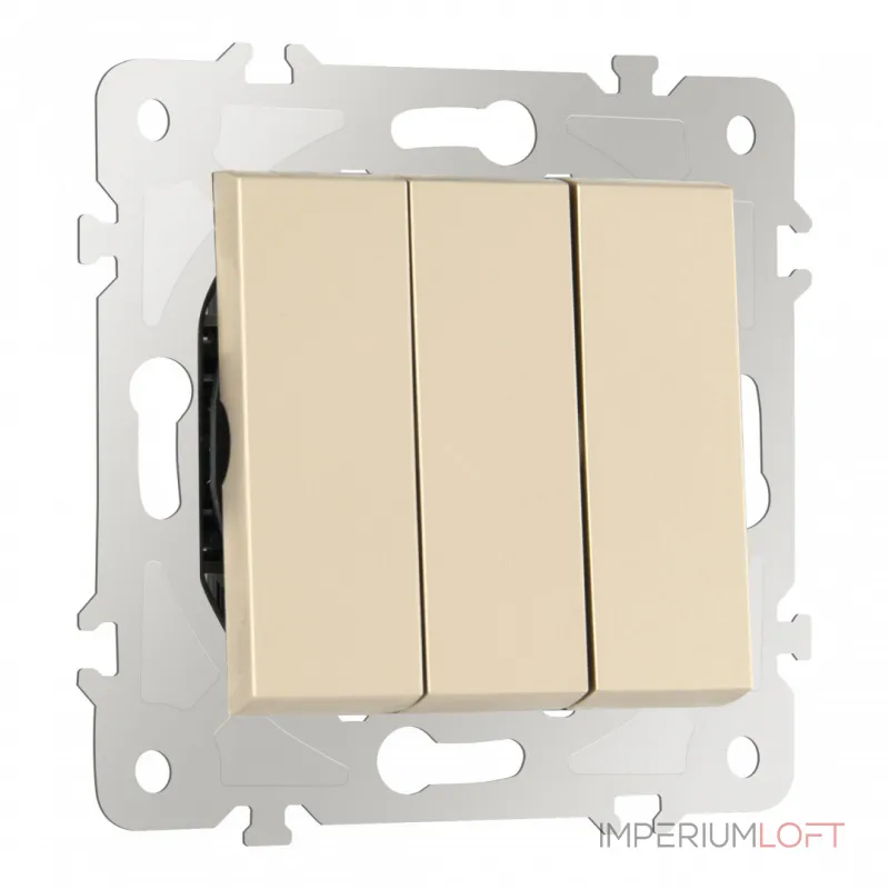 Выключатель трёхклавишный, 10AX 250V 203.30-3.shampan от ImperiumLoft