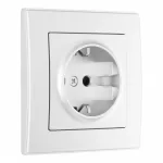 Комплект розетки с заземлением, шторками, рамкой однопостовой Arte Milano SET06-1-40-1 silver от ImperiumLoft