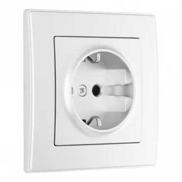 Комплект розетки с заземлением, шторками, рамкой однопостовой Arte Milano SET06-1-40-1 silver