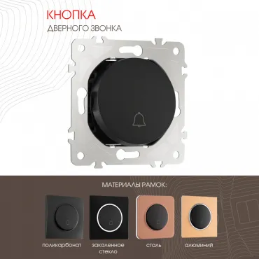 Кнопка дверного звонка, 10A 250V 202.36-1.black Кнопка дверного звонка, 10A 250V 202.36-1.black