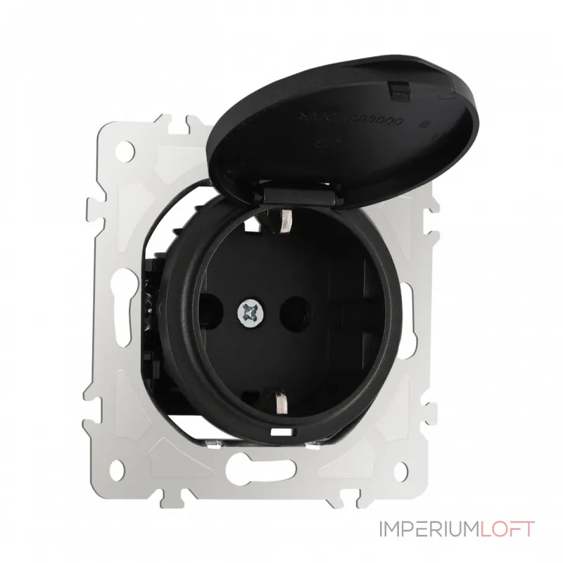Розетка с заземлением, шторками и защитной крышкой, 16A 250V 202.41-1.black от ImperiumLoft Розетка с заземлением, шторками и защитной крышкой, 16A 250V 202.41-1.black от ImperiumLoft
