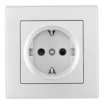 Комплект розетки с заземлением, шторками, рамкой однопостовой Arte Milano SET06-1-40-1 silver от ImperiumLoft