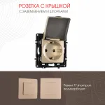 Розетка с заземлением, шторками и защитной крышкой, 16A 250V 217.41-1.shampan от ImperiumLoft