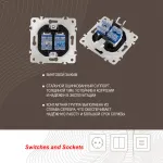 Розетка телефонная RJ11 + компьютерная RJ45 205.44-1.black от ImperiumLoft