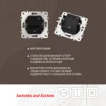 Выключатель круглый одноклавишный с рамкой Arte Milano SET08-1-30-1 black от ImperiumLoft