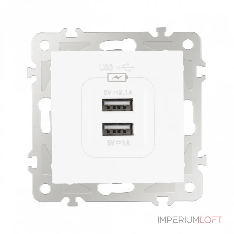 Розетка USB 2.1А+1А 206.46-1.white от ImperiumLoft Розетка USB 2.1А+1А 206.46-1.white от ImperiumLoft