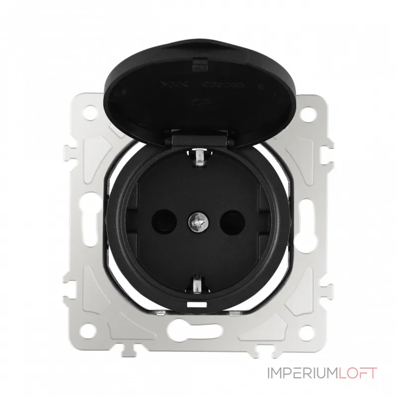 Розетка с заземлением, шторками и защитной крышкой, 16A 250V 202.41-1.black от ImperiumLoft Розетка с заземлением, шторками и защитной крышкой, 16A 250V 202.41-1.black от ImperiumLoft