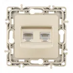 Розетка телефонная RJ11 + компьютерная RJ45 217.44-1.shampan от ImperiumLoft