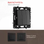 Выключатель трёхклавишный, 10AX 250V 217.30-3.black от ImperiumLoft