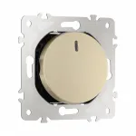 Выключатель одноклавишный проходной (на 2 направления) с подсветкой, 10AX 250V 202.33-1.shampan от ImperiumLoft