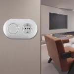 Выключатель круглый одноклавишный с розеткой, заземлением, шторками Arte Milano SET08-2-40-1-30-1 silver от ImperiumLoft