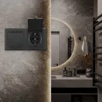 Розетка двойная (двухпостовая) с заземлением Arte Milano SET06-2-41-1x2 black от ImperiumLoft