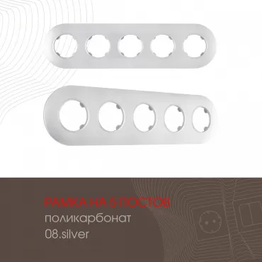 Рамка из поликарбоната на 5 постов 502.08-5.silver Рамка из поликарбоната на 5 постов 502.08-5.silver