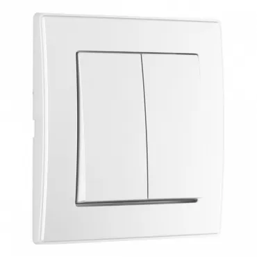 Выключатель двухклавишный с рамкой Arte Milano SET06-1-30-2 silver